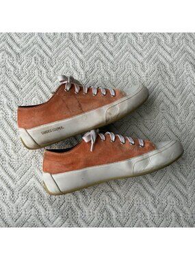 Candice Cooper Women's Teal Leather Sneakers 9.5 Italian Lace-Up Terracotta 37